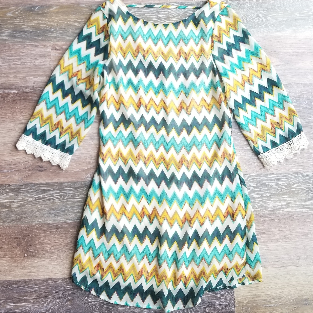 Chevron midi dress